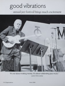 TSU Echo article on JazzFest 36 featuring John Ambercrombie (Echo 2004, 174)